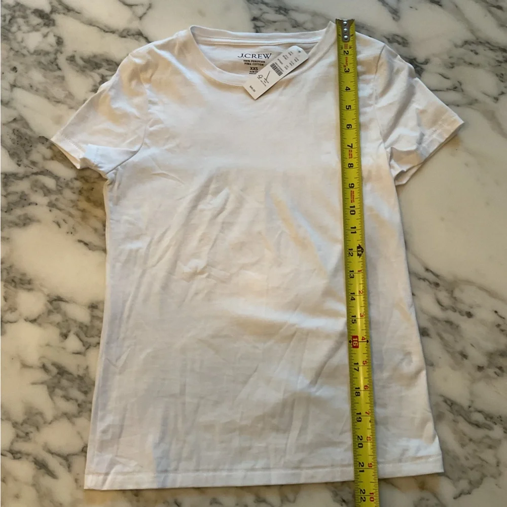NWT J Crew Pima Cotton Slim-fit T-shirt in White Size XXS - Picture 7 of 8